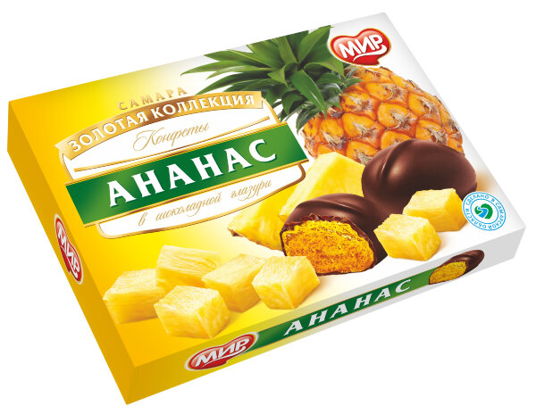 №2 КФ МИР Ананас в шоколадной глазури 160г в Павловском посаде