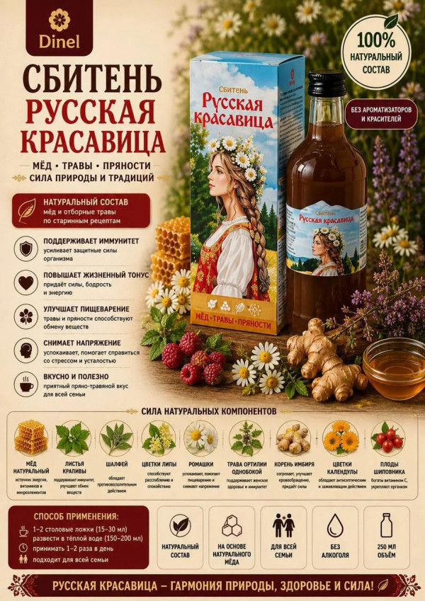 №3 Сбитень Русская красавица, 250мл в Павловском посаде