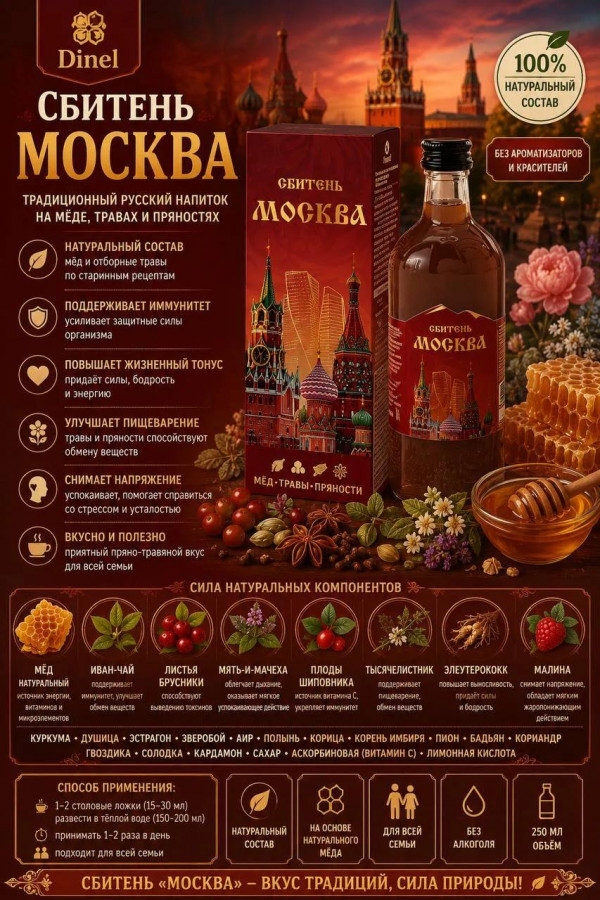 №3 Сбитень Москва, 250мл  в Павловском посаде